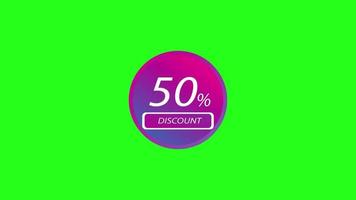 animation 50 discount promotion fifty percent discount promotion green screen video