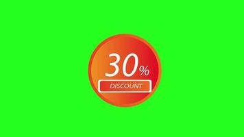 promotion animation 30 discount promotion thirty percent discount green screen video