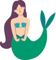 Cute mermaid. Cartoon style. Vector illustration