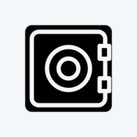 Icon Bank Safe. suitable for Security symbol. long shadow style. simple design editable. design template vector. simple illustration vector