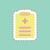 Sticker line cut Med Records. suitable for education symbol. simple design editable. design template vector. simple illustration vector