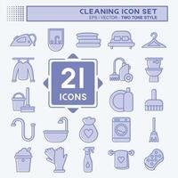 Icon Set Cleaning. suitable for Kids symbol. two tone style. simple design editable. design template vector. simple illustration vector