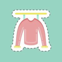 Sticker line cut Clothes. suitable for Kids symbol. simple design editable. design template vector. simple illustration vector