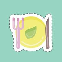 Sticker line cut Healthy Food. suitable for Healthy symbol. simple design editable. design template vector. simple illustration vector