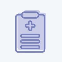 icono de registros médicos. adecuado para el símbolo de la educación. estilo de dos tonos. diseño simple editable. vector de plantilla de diseño. ilustración sencilla