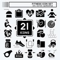 Icon Set Fitness. suitable for Healthy symbol. glyph style. simple design editable. design template vector. simple illustration vector