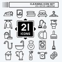 Icon Set Cleaning. suitable for Kids symbol. line style. simple design editable. design template vector. simple illustration vector