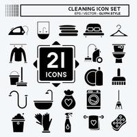 Icon Set Cleaning. suitable for Kids symbol. glyph style. simple design editable. design template vector. simple illustration