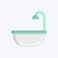 Icon Bathroom. suitable for Kids symbol. flat style. simple design editable. design template vector. simple illustration vector