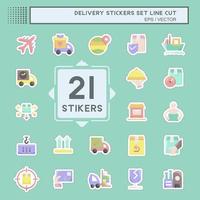 Stickers line cut Set Delivery. suitable for education symbol. simple design editable. design template vector. simple illustration vector