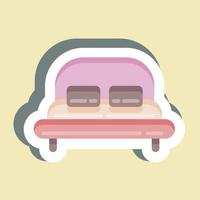 Sticker Bed. suitable for Kids symbol. simple design editable. design template vector. simple illustration vector