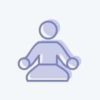 meditación de iconos. adecuado para símbolo saludable. estilo de dos tonos. diseño simple editable. vector de plantilla de diseño. ilustración sencilla