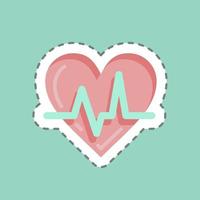 Sticker line cut Cardio. suitable for Healthy symbol. simple design editable. design template vector. simple illustration vector