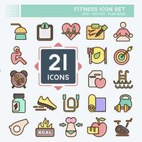 Icon Set Fitness. suitable for Healthy symbol. flat style. simple design editable. design template vector. simple illustration vector