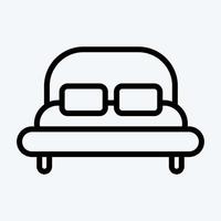 Icon Bed. suitable for Kids symbol. line style. simple design editable. design template vector. simple illustration vector