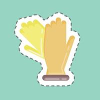 Sticker line cut Gloves. suitable for Kids symbol. simple design editable. design template vector. simple illustration vector