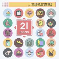 conjunto de iconos de fitness. adecuado para símbolo saludable. estilo compañero de color. diseño simple editable. vector de plantilla de diseño. ilustración sencilla