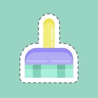 Sticker line cut Cleaning Brush. suitable for Kids symbol. simple design editable. design template vector. simple illustration vector