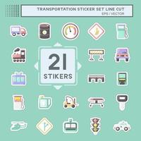 Sticker line cut Set Transportation. suitable for education symbol. simple design editable. design template vector. simple illustration vector