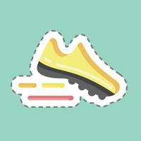 Sticker line cut Running. suitable for Healthy symbol. simple design editable. design template vector. simple illustration vector