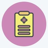 Icon Med Records. suitable for education symbol. color mate style. simple design editable. design template vector. simple illustration vector