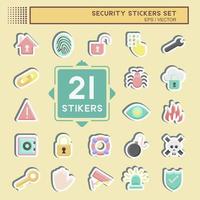 Sticker Set Security. suitable for education symbol. simple design editable. design template vector. simple illustration vector