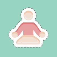 Sticker line cut Meditation. suitable for Healthy symbol. simple design editable. design template vector. simple illustration vector