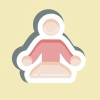 Sticker Meditation. suitable for Healthy symbol. simple design editable. design template vector. simple illustration vector