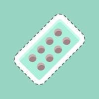 Sticker line cut Pills Strip. suitable for education symbol. simple design editable. design template vector. simple illustration vector