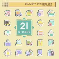 Set  Stickers Delivery. suitable for education symbol. simple design editable. design template vector. simple illustration vector