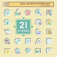 Stickers Set Real Estate. suitable for education symbol. simple design editable. design template vector. simple illustration vector