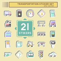 Stickers Set Transportation. suitable for education symbol. simple design editable. design template vector. simple illustration vector