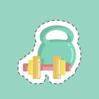 Sticker line cut Weight Training. suitable for Healthy symbol. simple design editable. design template vector. simple illustration vector
