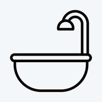 baño de iconos. adecuado para el símbolo de los niños. estilo de línea diseño simple editable. vector de plantilla de diseño. ilustración sencilla