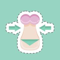 Sticker line cut Fit. suitable for Healthy symbol. simple design editable. design template vector. simple illustration vector