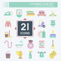 Icon Set Cleaning. suitable for Kids symbol. flat style. simple design editable. design template vector. simple illustration vector