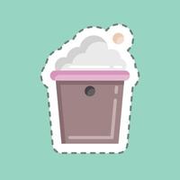 Sticker line cut Bucket. suitable for Kids symbol. simple design editable. design template vector. simple illustration vector