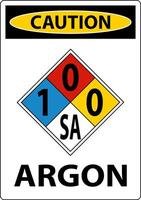 nfpa precaución argón 1-0-0-sa signo sobre fondo blanco vector