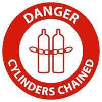 Danger Keep All Cylinders Chained Symbol Sign On White Background vector