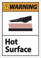 Warning Hot Surface Symbol Sign On White Background vector
