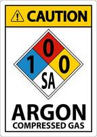 NFPA Caution Argon Compressed Gas 1-0-0-SA Sign vector