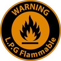 Warning L.P.G Flammable Symbol Sign On White Background vector