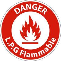 L.P.G Flammable Symbol Sign On White Background vector