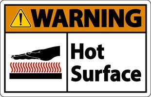 Warning Hot Surface Symbol Sign On White Background vector