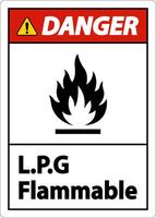 Danger L.P.G Flammable Symbol Sign On White Background vector