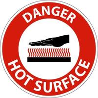 Danger Hot Surface Symbol Sign On White Background vector