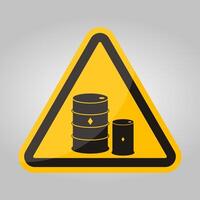 Chemical Drums Black Icon White Background vector