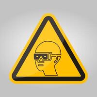 Caution Sign Eye Protection Required Symbol Isolate on White Background vector