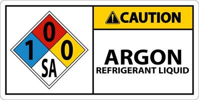 nfpa precaución líquido refrigerante argón 1-0-0-sa signo vector