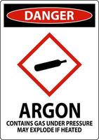 Danger Argon GHS Sign On White Background vector